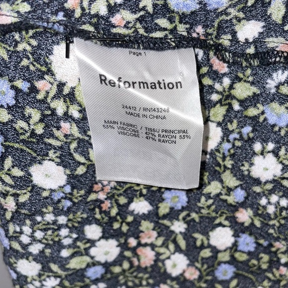New! Reformation Mochi Long Sleeve Floral Mini Dress in Esprit 🪻🪻size 10 - Picture 16 of 16